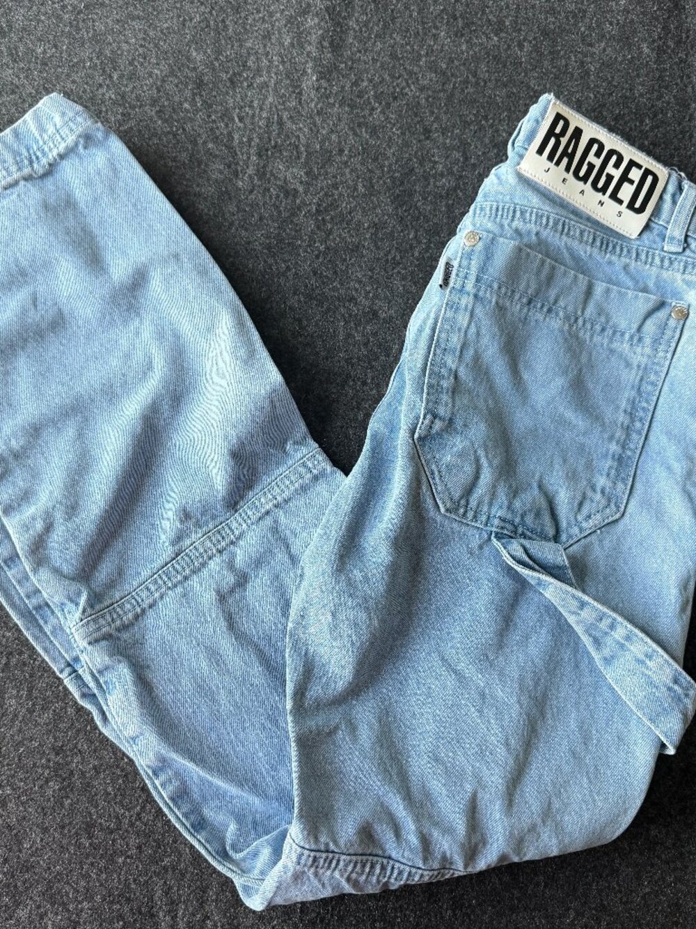 Ragged Jeans Light Wash Cargo Y2K Jeans 26